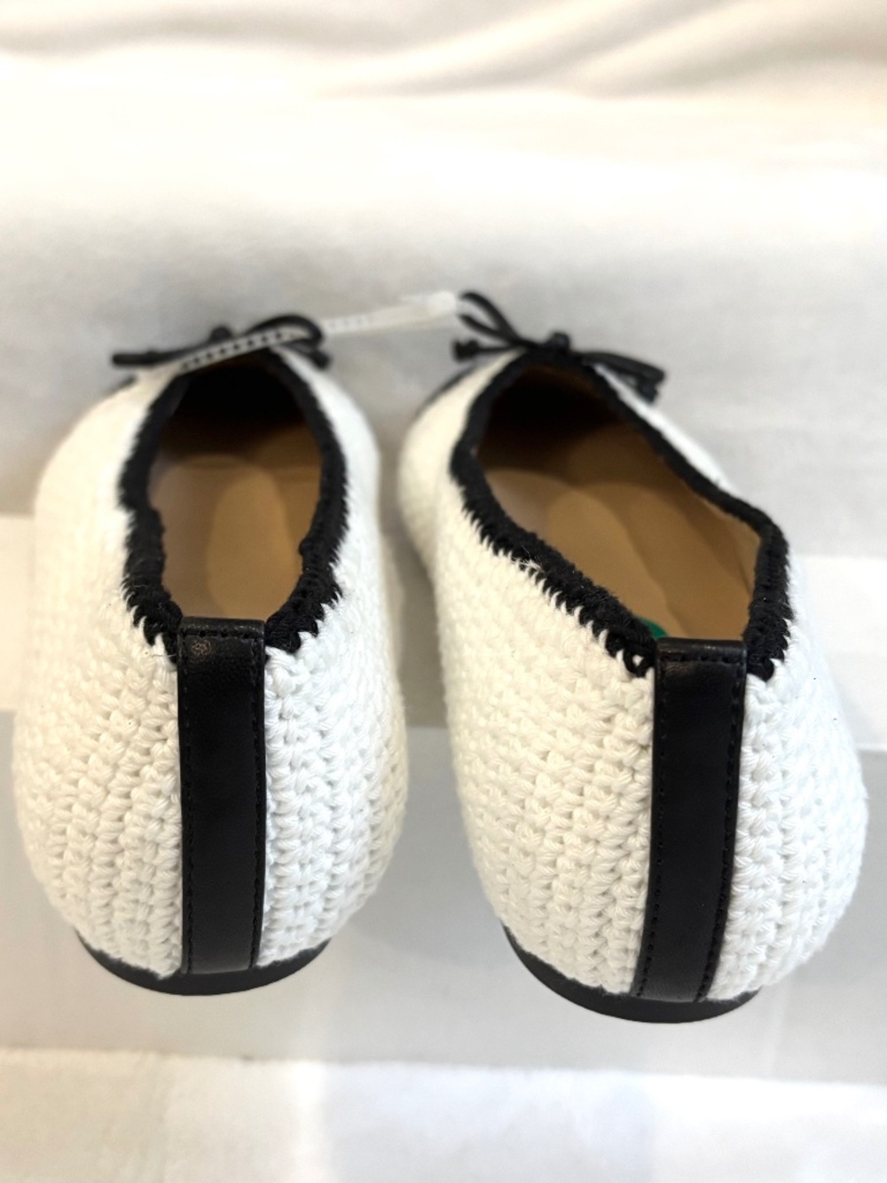 Black White Crochet Knit BalletCore Classic Color Block  Ballet Shoes SZ 7.5M - Picture 8 of 14